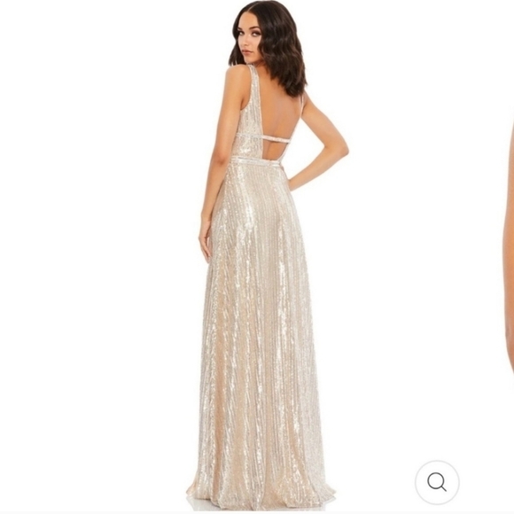 Mac Duggal Sequined Gown Style 49013 Sleeveless High Slit Size 10 NEW NWT - Picture 3 of 12